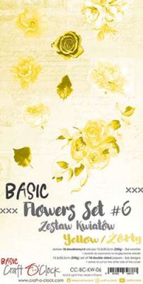 Дизайнерски елементи за изрязване "Basic Flowers Set 6-Yellow", Craft o'Clock