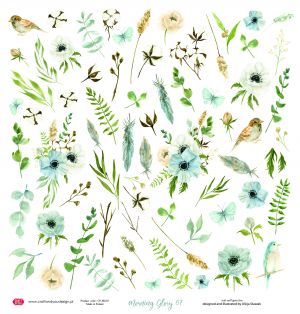 Дизайнерски лист "Morning Mist"-7, 30см, Craft&You Design