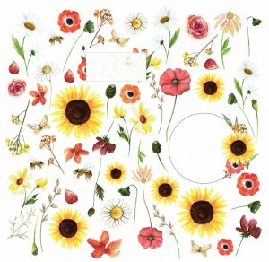 Дизайнерски лист с елементи за изрязване "Blossom Meadow"-7, 30см, Craft&You Design