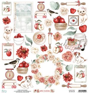 Дизайнерски лист с елементи за изрязване "Apple Season", 30см, Mintay Papers