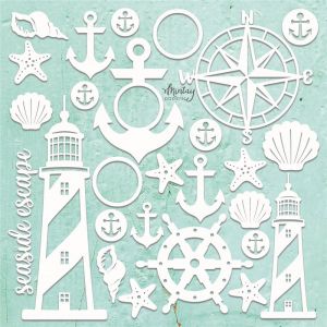 Елементи от бирен картон "Seaside set", Mintay Papers