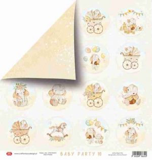 Дизайнерски лист с елементи за изрязване "Baby Party"-10, 30см, Craft&You Design