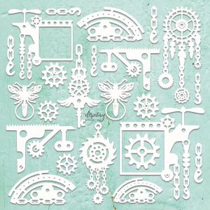 Елементи от бирен картон "Steampunk Set", Mintay Papers