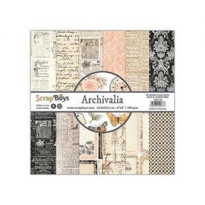 Дизайнерски хартии "Archivalia", 15см, ScrapBoys
