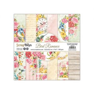 Дизайнерски хартии "Bird Romance", 15см, ScrapBoys