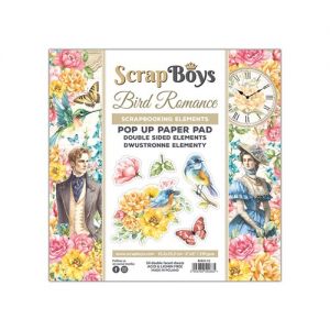 Дизайнерско блокче с елементи за изрязване "Bird Romance", 15см, ScrapBoys