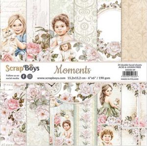 Дизайнерски хартии "Moments", 15см, ScrapBoys