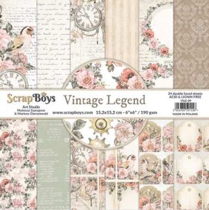 Дизайнерски хартии "Vintage Legend", 15см, ScrapBoys