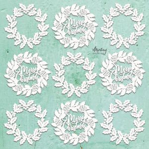 Елементи от бирен картон "Xmas Wreaths Set", Mintay Papers