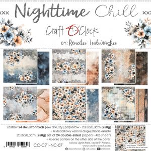 Дизайнерски хартии "Nighttime Chill", 20см, Craft o'Clock