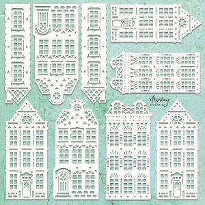Елементи от бирен картон "Tenement Houses Set", Mintay Papers