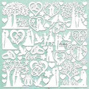 Елементи от бирен картон "Wedding Set", Mintay Papers