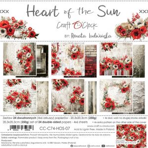 Дизайнерски хартии "Heart of the Sun", 20см, Craft o'Clock
