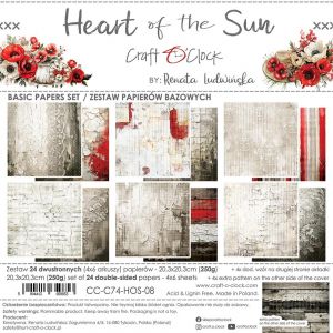 Дизайнерски фонови хартии "Heart of the Sun", 20см, Craft o'Clock