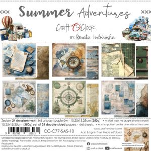 Дизайнерски хартии "Summer Adventures", 15см, Craft o'Clock