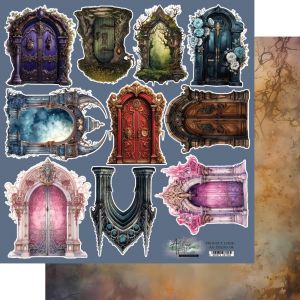 Дизайнерски лист с елементи за изрязване "Legends of the Magic School – Doors", Alchemy of Art