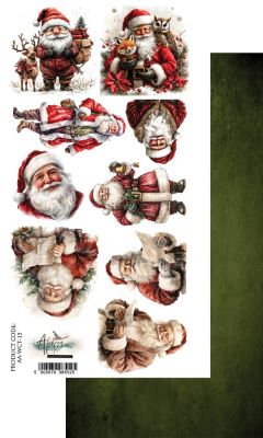 Дизайнерски лист с елементи за изрязване "Wonderful Christmas Time-Santa", Alchemy of Art