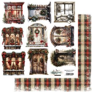 Дизайнерски лист с елементи за изрязване "Wonderful Christmas Time-Doors and Windows", Alchemy of Art