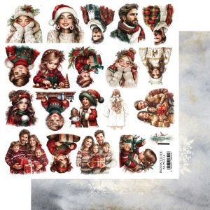 Дизайнерски лист с елементи за изрязване "Wonderful Christmas Time-People", Alchemy of Art