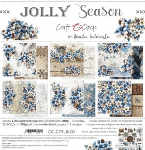 Дизайнерски хартии "Jolly Season", 30см, Craft o'Clock