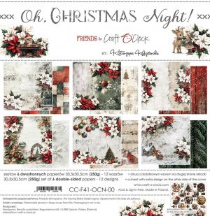 Дизайнерски хартии "Oh, Christmas Night!", 30см, Craft o'Clock