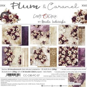 Дизайнерски хартии "Plum & Caramel", 20см, Craft o'Clock