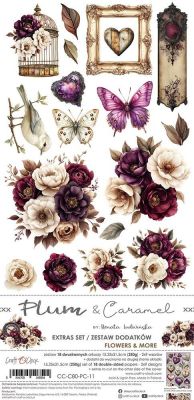 Дизайнерски елементи за изрязване "Plum & Caramel-Flowers and more", Craft o'Clock