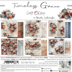 Дизайнерски хартии "Timeless Grace", 15см, Craft o'Clock