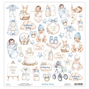 Дизайнерски лист с елементи за изрязване "Baby Boy", Mintay Papers