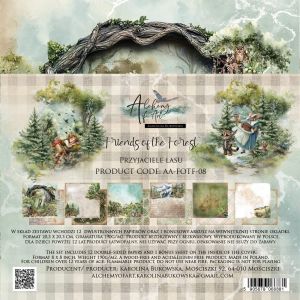 Дизайнерски хартии "Friends of the Forest", 20см, 12л., Alchemy of Art