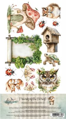 Дизайнерски елементи за изрязване "Friends of the Forest", 6л., Alchemy of Art