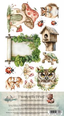 Дизайнерски елементи за изрязване "Friends of the Forest", 12л., Alchemy of Art