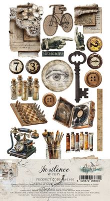Дизайнерски елементи за изрязване "Junk Journal In Silence", 6л., Alchemy of Art