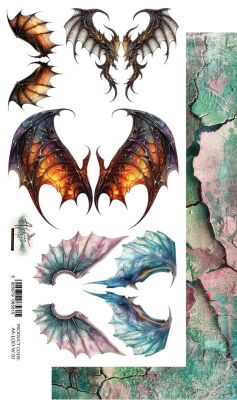 Дизайнерски лист с елементи за изрязване "Dragons", Alchemy of Art