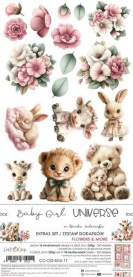 Дизайнерски елементи за изрязване "Baby Girl Universe-Flowers and more", Craft o'Clock