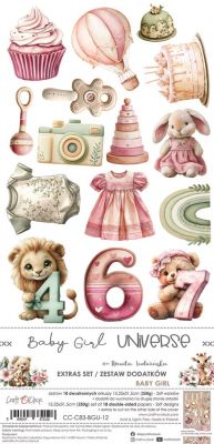 Дизайнерски елементи за изрязване "Baby Girl Universe-Baby Girl", Craft o'Clock