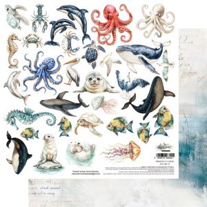 Дизайнерски лист с елементи за изрязване "Ocean Blue", Alchemy of Art