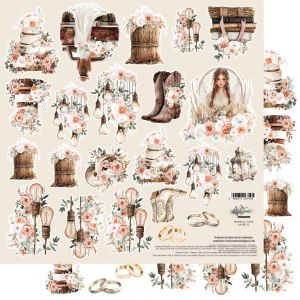 Дизайнерски лист с елементи за изрязване "Romantic Boho", Alchemy of Art
