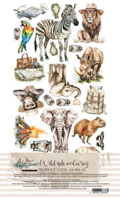 Дизайнерски елементи за изрязване "Wild Adventures", 6л., Alchemy of Art