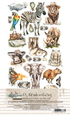 Дизайнерски елементи за изрязване "Wild Adventures", 12л., Alchemy of Art