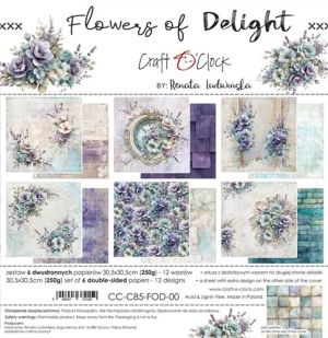 Дизайнерски хартии "Flowers of Delight", 30см, Craft o'Clock