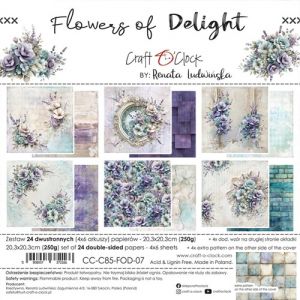 Дизайнерски хартии "Flowers of Delight", 20см, Craft o'Clock