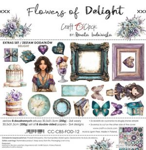 Дизайнерски елементи за изрязване "Flowers of Delight-Delight", Craft o'Clock