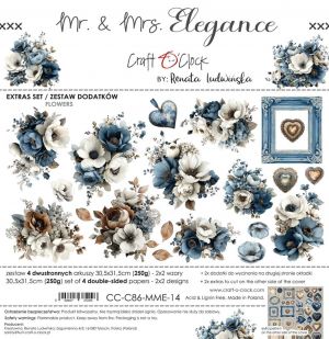 Дизайнерски елементи за изрязване "Mr & Mrs Elegance-Flowers", Craft o'Clock
