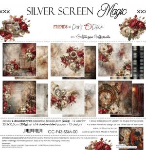 Дизайнерски хартии "Silver Screen Magic", 30см, Craft o'Clock