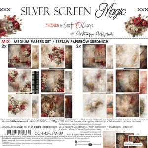 Дизайнерски и фонови хартии "Silver Screen Magic Mix", 20см, Craft o'Clock