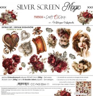 Дизайнерски елементи за изрязване "Silver Screen Magic-Flowers and More", Craft o'Clock