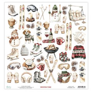 Дизайнерски лист с елементи за изрязване "Winter Time", Mintay Papers