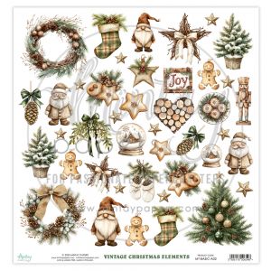 Дизайнерски лист с елементи за изрязване "Rustic Christmas", Mintay Papers