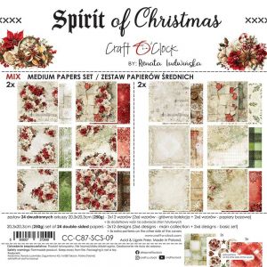 Дизайнерски и фонови хартии "Spirit of Christmas Mix", 20см, Craft o'Clock